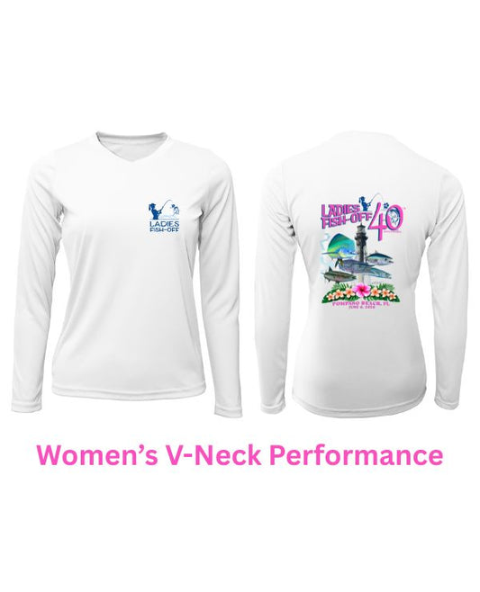 WOMEN'S V-NECK PERFORMANCE L/S